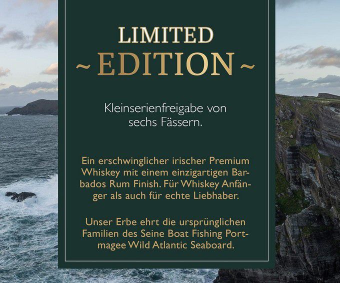 Portmagee Triple Distilled Irish Whiskey 40% für 47€ (statt 67€)