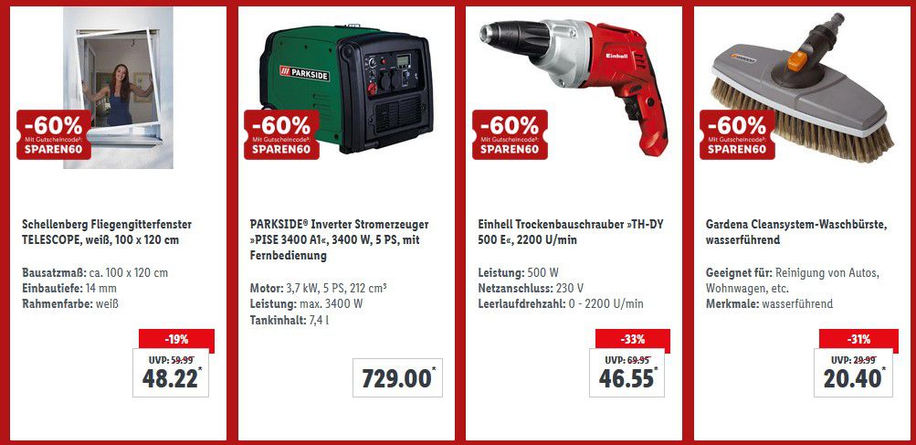 Lidl: Summer Sale mit bis zu 60% Rabatt ohne MBW