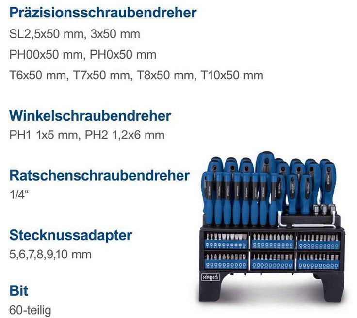 Scheppach Schraubendreher Set 100 tlg. inkl. Bits für 26,90€ (statt 30€)
