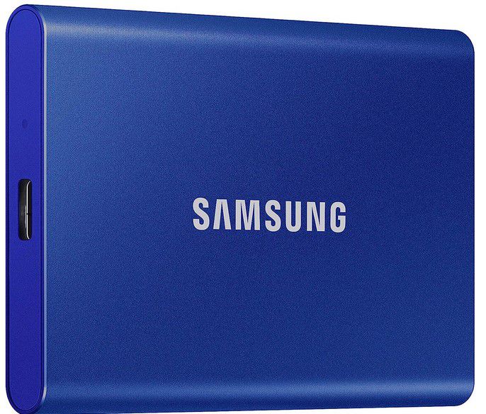 Samsung T7 Portable 1 TB SSD blaue externe Festplatte für 75,55€ (statt 90€)
