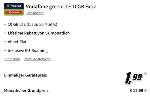 Google Pixel 7 für 1,99€ + Vodafone Flat mit 10GB LTE für 17,99€ mtl.
