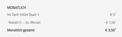Telekom Tarif mit 1GB LTE für 3,50€ mtl. + 100 Freiminuten/SMS