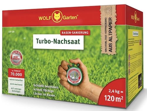 🌱 WOLF Garten Turbo Nachsaat für 120 m² für 20,99€ (statt 30€)