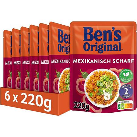 6x Ben’s Original Express Reis Mexikanisch Scharf, 220g ab 8,79€ (statt 14€)