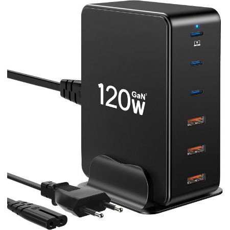 layajia 6 Port USB C + USB A Ladegerät mit 120W für 26,49€ (statt 53€)