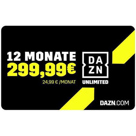 ⚽ 12 Monate DAZN Unlimited Geschenkkarte für 299,99€ (statt 360€)