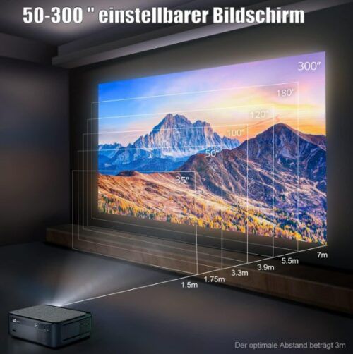 ‎WiMiUS Full HD Beamer mit 500 ANSI Lumen für 167,33€ (statt 279€)