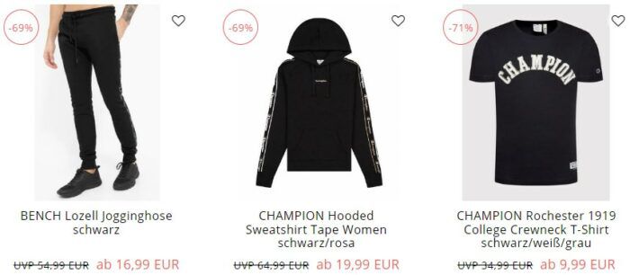 MyPopupClub POPUP DEALS   z.B. Champion 1919 Hoodie für 25,94€ (statt 52€)