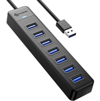 PHIXERO 7 Port USB 3.0 Hub + 1x USB C (15W) für 7,99€ (statt 16€)