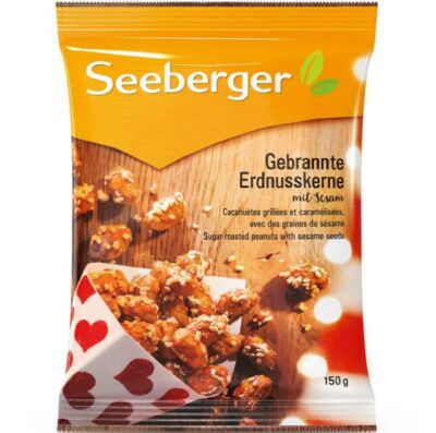 Seeberger Gebrannte Erdnusskerne mit Sesam 12 x 150g für 22,33€ (statt 28€)