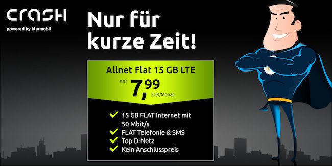 Telekom/Vodafone Tarife von Crash   z.B. Allnet 15GB für nur 7,99€ mtl.