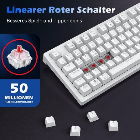 Tecurs Mechanische Gaming Tastatur mit Red Switches für 41,29€ (statt 59€)