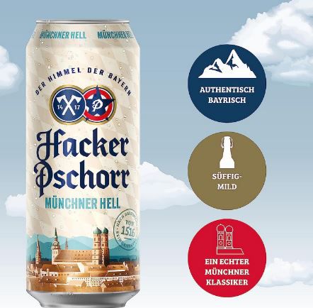 24er Pack Hacker Pschorr Münchner Hell, 0,5l für 20,99€ + Pfand (statt 25€)