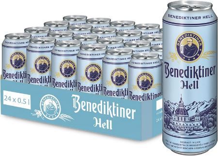 24er Pack Benediktiner Hell Dosen Bier, 0,5l ab 17,09€ + Pfand (statt 23€)