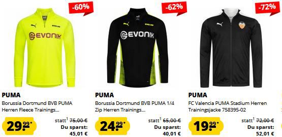 Puma Fanartikel Sale ab 3,99€   z.B. BVB Trainings Oberteil ab 25€ (statt 42€)