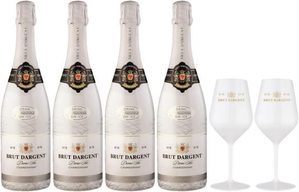 4 x 0,75L Brut Dargent Ice Chardonnay + 2 Gläser für 33,99€ (statt 40€)