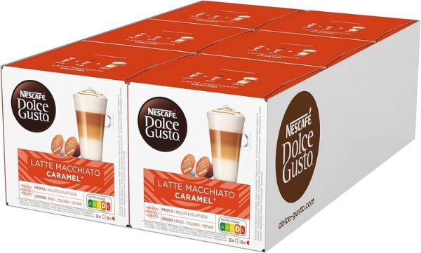 96er Pack Nescafe Dolce Gusto Latte Macchiato Caramel für 28,49€ (statt 36€)
