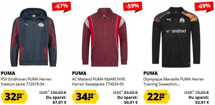 👕 Puma Fanartikel Sale ab 3,99€   z.B. BVB 09 PUMA Trainingsjacke ab 27,99€