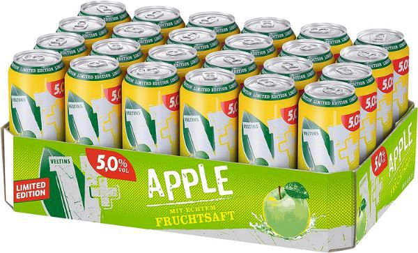 24er Pack V+ Apple Biermischgetränk, 0.5l Dose für 16,90€ (statt 36€)