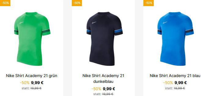 Geomix: Mind. 50% Rabatt auf Nike Academy 21 Kleidung + VSK Frei