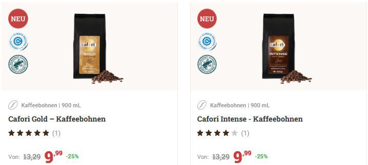 Cafori Kaffeebohnen mit 4 Sorten ab je 9,99€ (statt 13€)   Ab 50€ VSK Frei