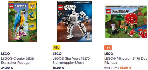 MyToys: 3 LEGO Sets unter 20€ Kaufen und nur 2 Zahlen