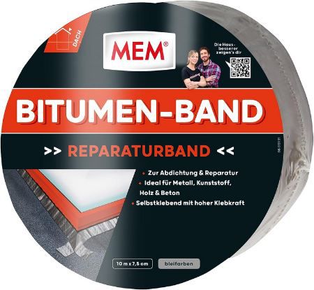 MEM Bitumen Band, Selbstklebendes Dichtungsband, 7,5 cm x 10 m für 13,39€ (statt 17€)