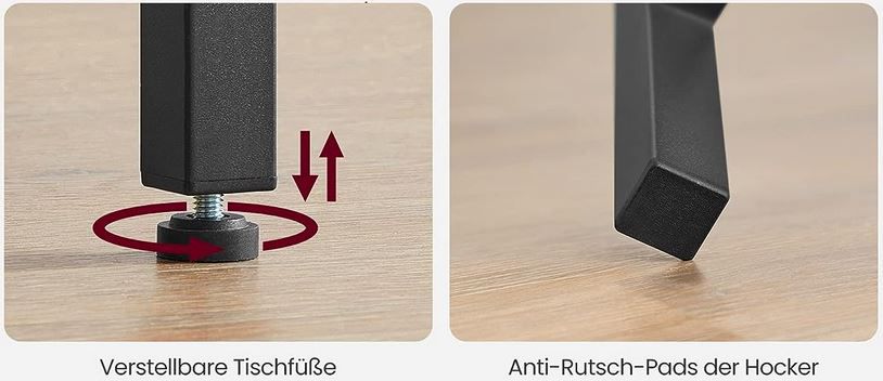 Vasagle Bartisch Barhocker Set mit 2 Stühlen + Tisch für 67,49€ (statt 76€)