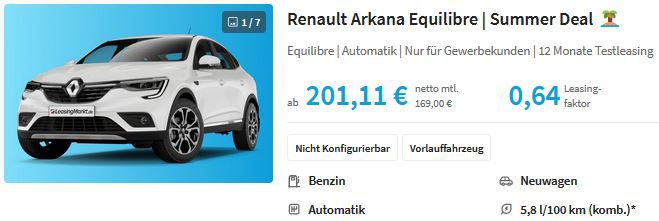 Leasingmarkt Summer Deals mit heißen Angeboten   z.B. Opel Corsa GS nur 112€ mtl.