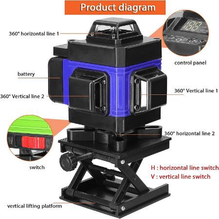 Mulcort Multifunktionaler 4D Akku Linienlaser mit 16 Linien für 84,99€ (statt 100€)