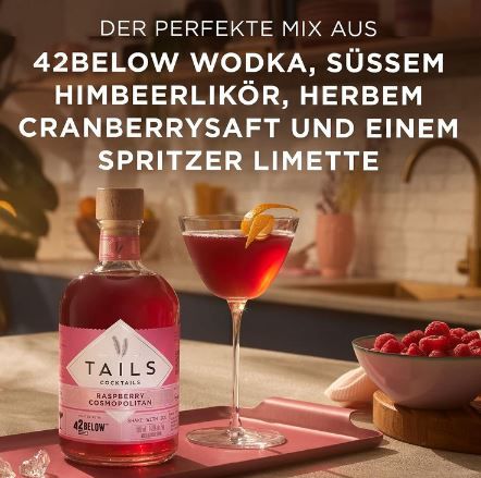 Tails Cocktails Raspberry Cosmopolitan mit 42BELOW Wodka für 12,69€ (statt 19€)