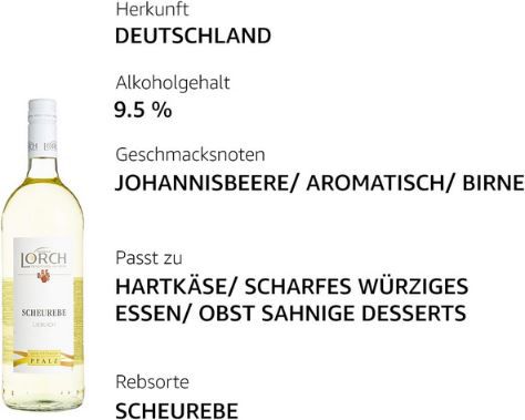 6 x 1 Liter Lorch Scheurebe Lieblich Weißwein ab 14,84€ (statt 24€)