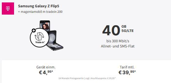 Deinhandy: Samsung Galaxy Z Flip5 Deals + TradeIn + Speicherupgrade