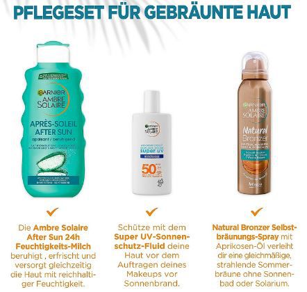 Garnier Pflegeset für gebräunte Haut, 3 teilig ab 13,29€ (statt 20€)