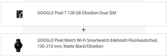 Google Pixel 7 Obsidian (128GB) + Google Pixel Watch Wi Fi für 679€ (statt 794€)