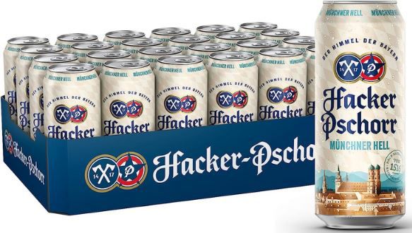24er Pack Hacker Pschorr Münchner Hell, 0,5l für 20,99€ + Pfand (statt 25€)