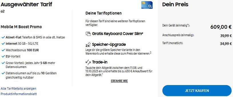 🔥 Samsung Galaxy Tab S9 Ultra (512 GB) für 609€ + o2 Allnet 50GB 34,99€ mtl. + 100€ Bonus