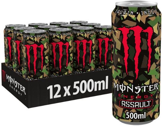 12er Pack Monster Energy Assault Energy Drink, 0,5L ab 8,89€ (statt 18€)