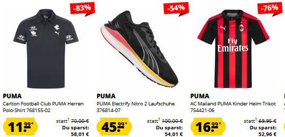 SportSpar: Puma Weeks ab 9,99€   z.B. King Torwart Shorts ab 7,99€