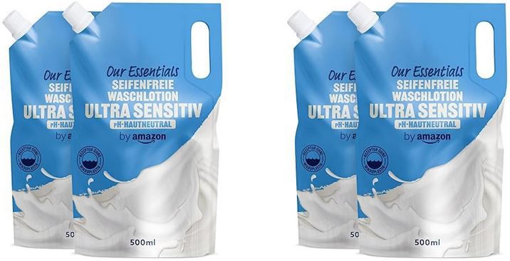 4 x 500ml Our Essentials Seifenfreie Waschlotion, Ultra Sensitiv für 2,20€ (statt 4€)