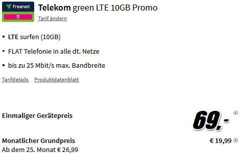 Samsung Galaxy S22 für 69€ + Telekom Allnet 10GB LTE 19,99€ mtl.