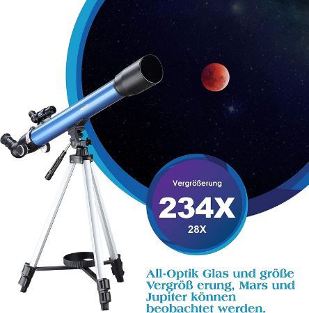 Aomekie Einsteiger Teleskop 60/700 mit 234X Vergrößerung für 51,99€ (statt 72€)
