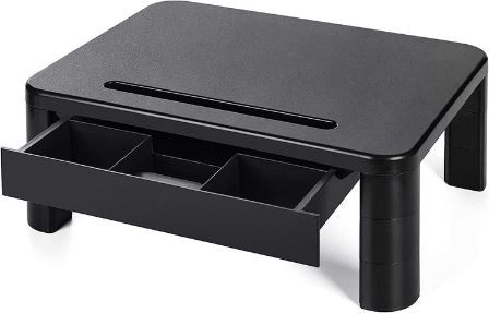 Loryergo Höhenverstellbarer Monitorständer mit Schublade für 14,99€ (statt 30€)
