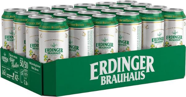 24er Pack Erdinger NaturRadler, 0,5l Dose ab 19,29€ + Pfand (statt 28€)