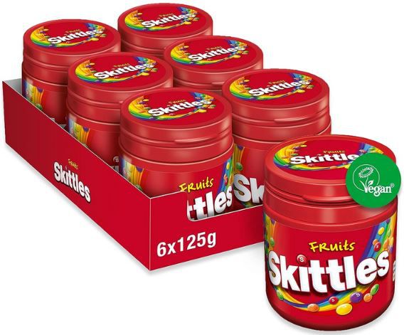 6er Pack Skittles Fruits Kaubonbons, je 125g ab 9,89€ (statt 14€)