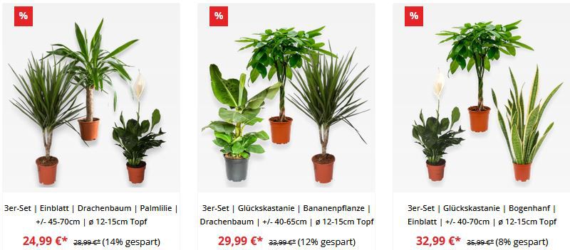 Pflanzeplus: 3 Pflanzen oder Sets kaufen und nur 2 bezahlen
