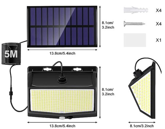 Solar Außenleuchte mit 468 LEDs mit Bewegungsmelder für 9,99€ (statt 20€)