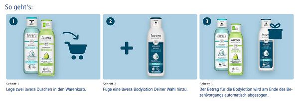 dm: 2x lavera Duschen kaufen   1x lavera Bodylotion gratis dazu