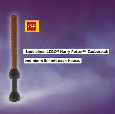 Gratis: LEGO® Harry Potter™ Zauberstab bei Bauaktion in LEGO® Stores am 1.+2.9.