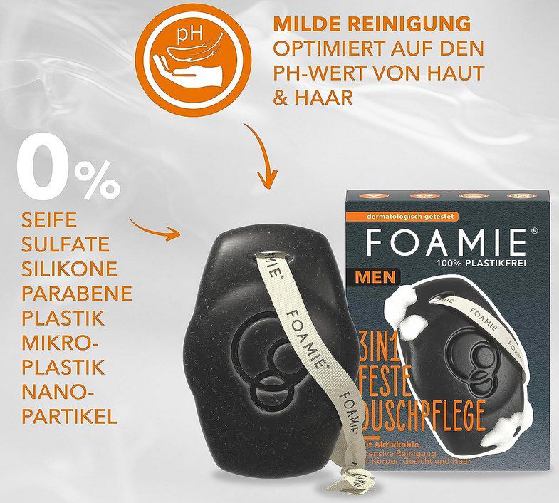 Foamie Festes Duschgel & Shampoo mit Aktivkohle & Rosenholz für 2,99€ (statt 4€)